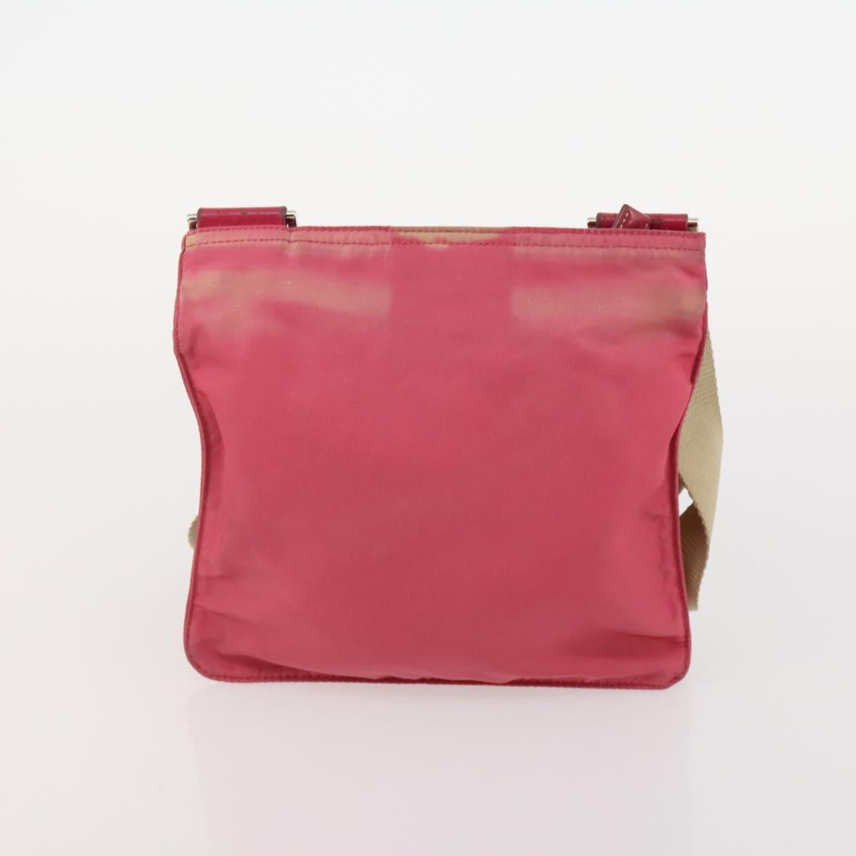 PRADA Shoulder Bag Nylon 4 Set Red Pink Light blue Auth 181808