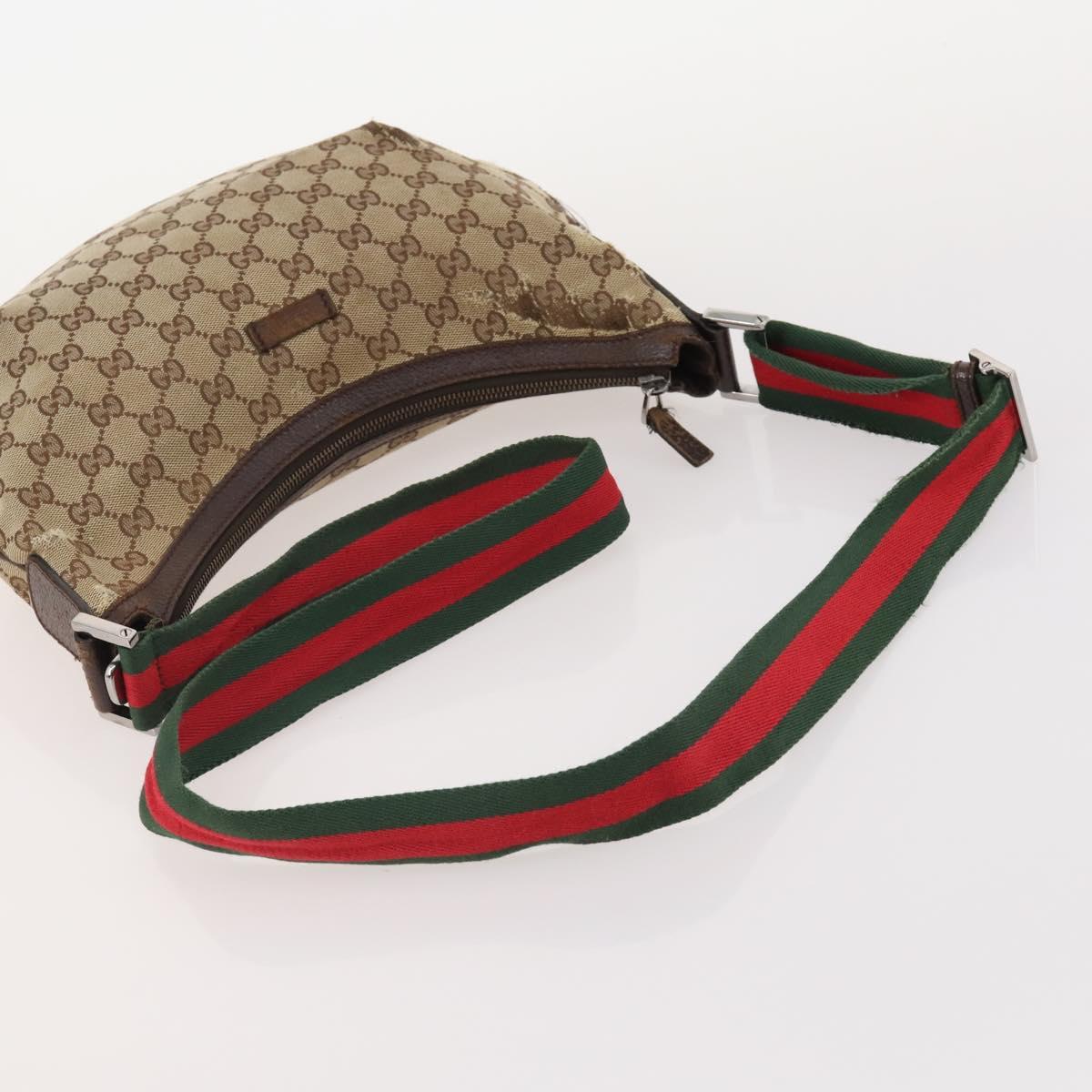 GUCCI GG Canvas Web Sherry Line Bag Canvas 3 Set Beige Red black Auth 181811