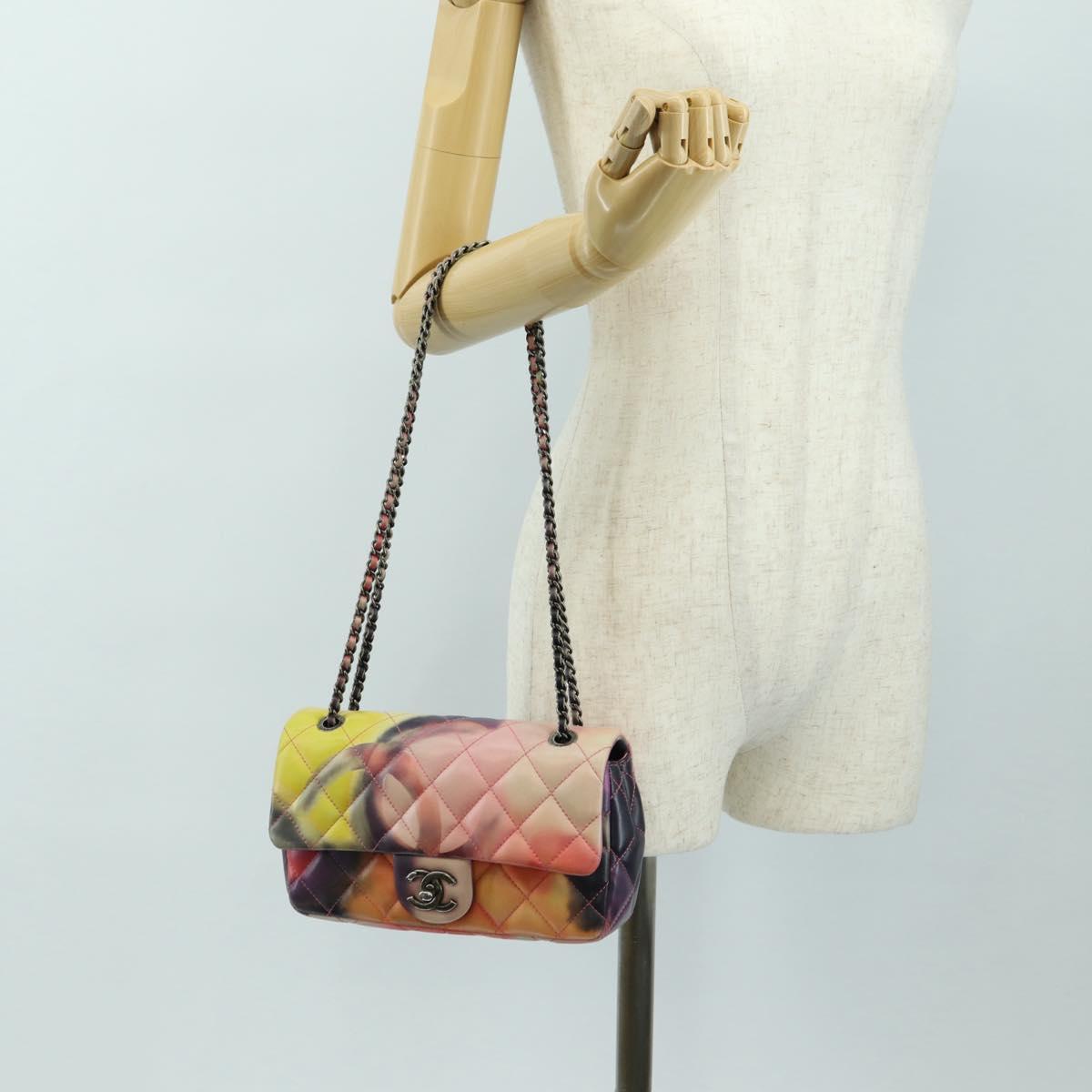 CHANEL Matelasse 22 Chain Shoulder Bag Lamb Skin Multicolor CC Auth 181824SM