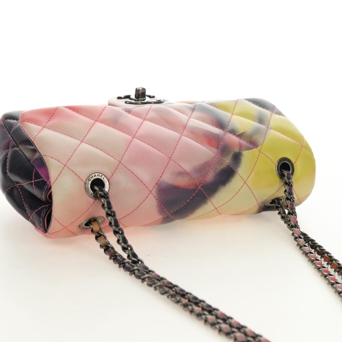 CHANEL Matelasse 22 Chain Shoulder Bag Lamb Skin Multicolor CC Auth 181824SM
