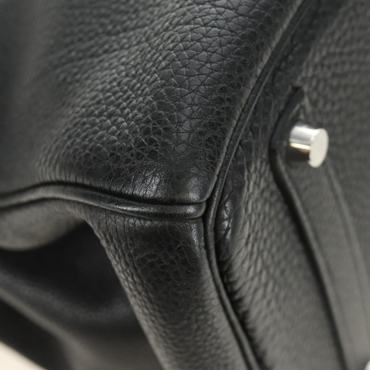HERMES Birkin 35 Hand Bag Taurillon Leather Black Silver Auth 181827SM