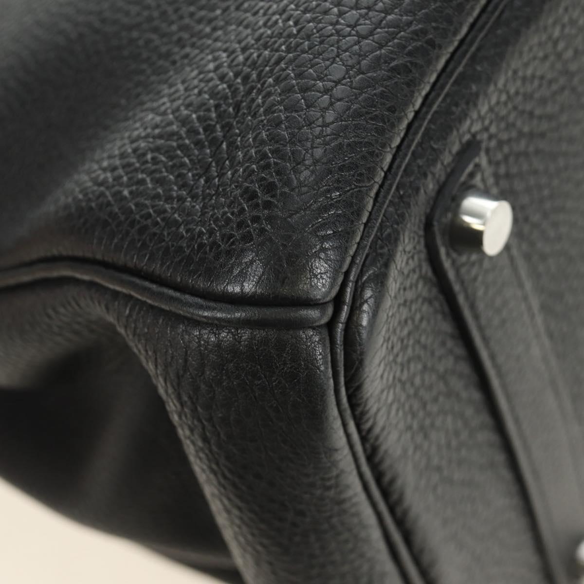 HERMES Birkin 35 Hand Bag Taurillon Leather Black Silver Auth 181827SM