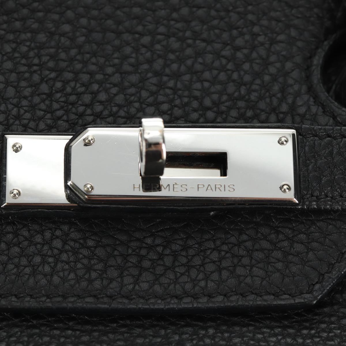 HERMES Birkin 35 Hand Bag Taurillon Leather Black Silver Auth 181827SM