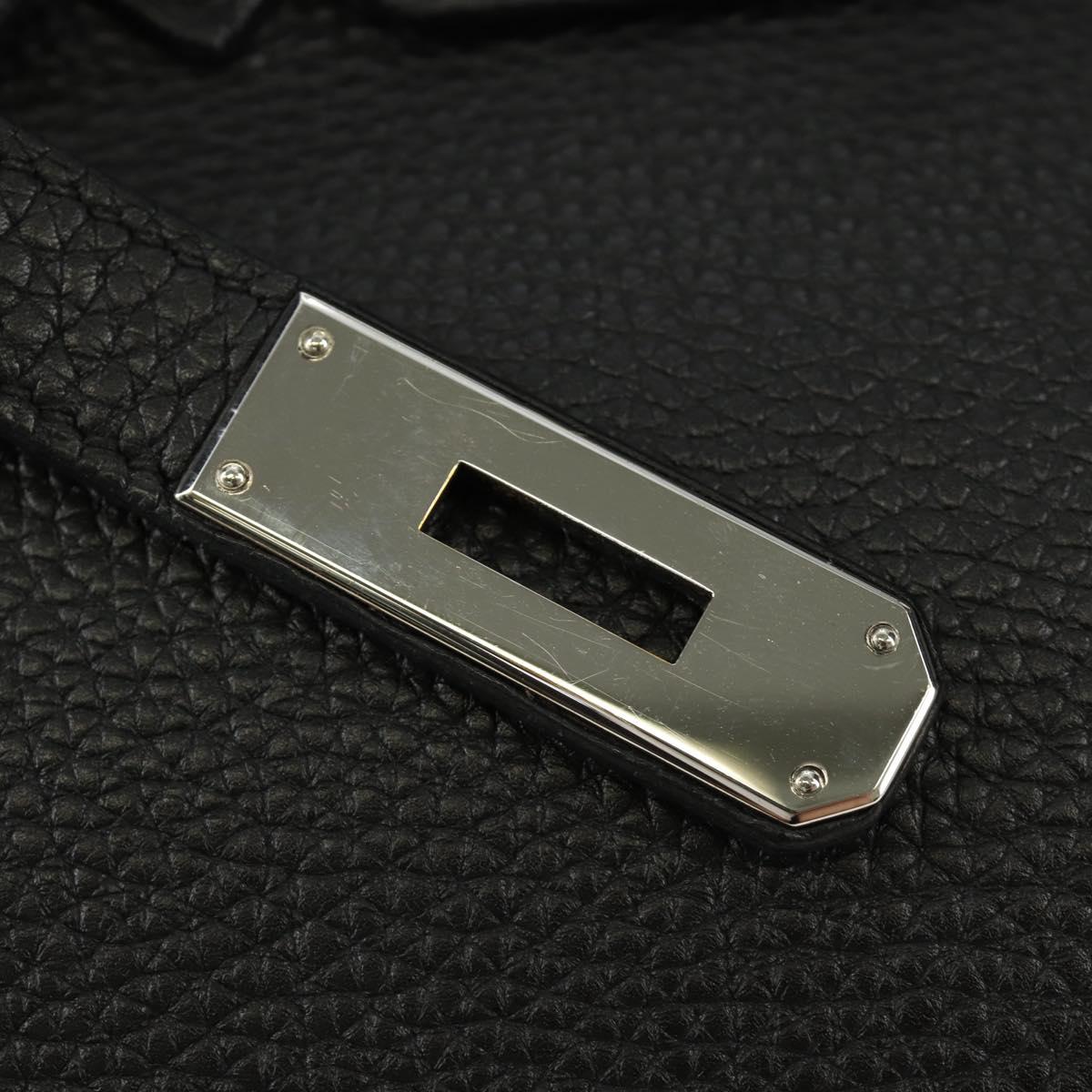 HERMES Birkin 35 Hand Bag Taurillon Leather Black Silver Auth 181827SM