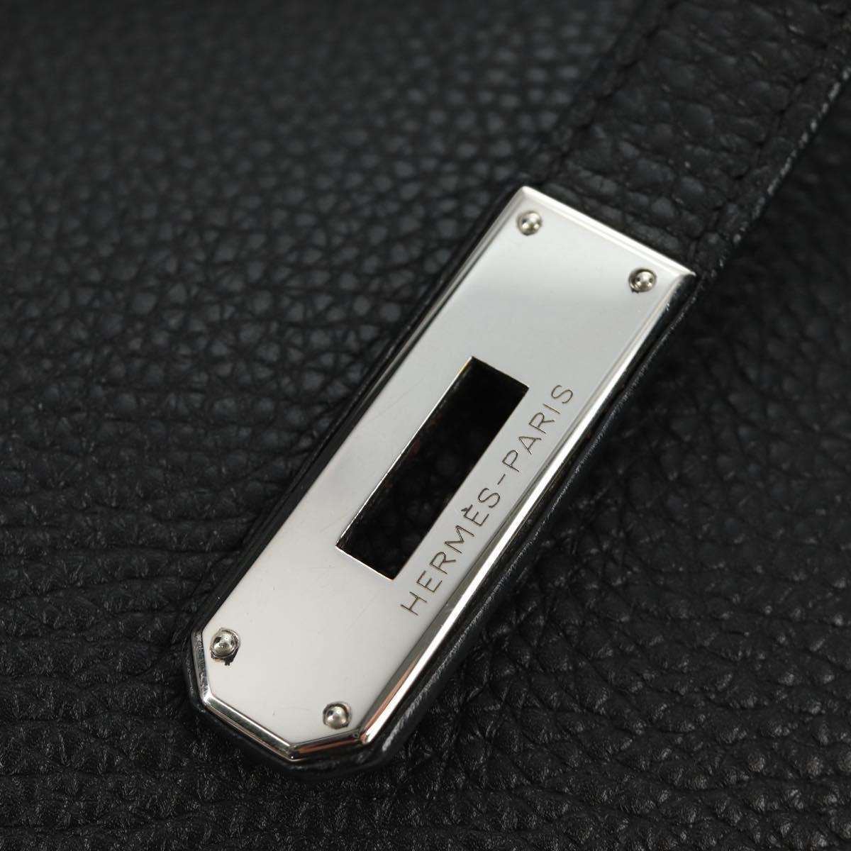 HERMES Birkin 35 Hand Bag Taurillon Leather Black Silver Auth 181827SM