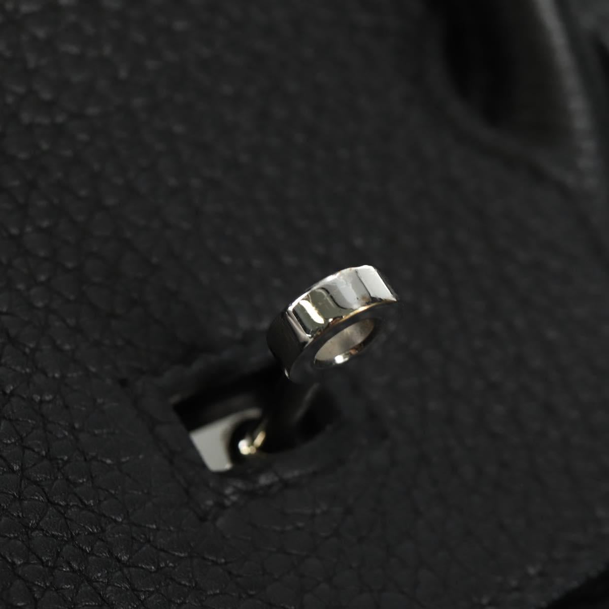 HERMES Birkin 35 Hand Bag Taurillon Leather Black Silver Auth 181827SM