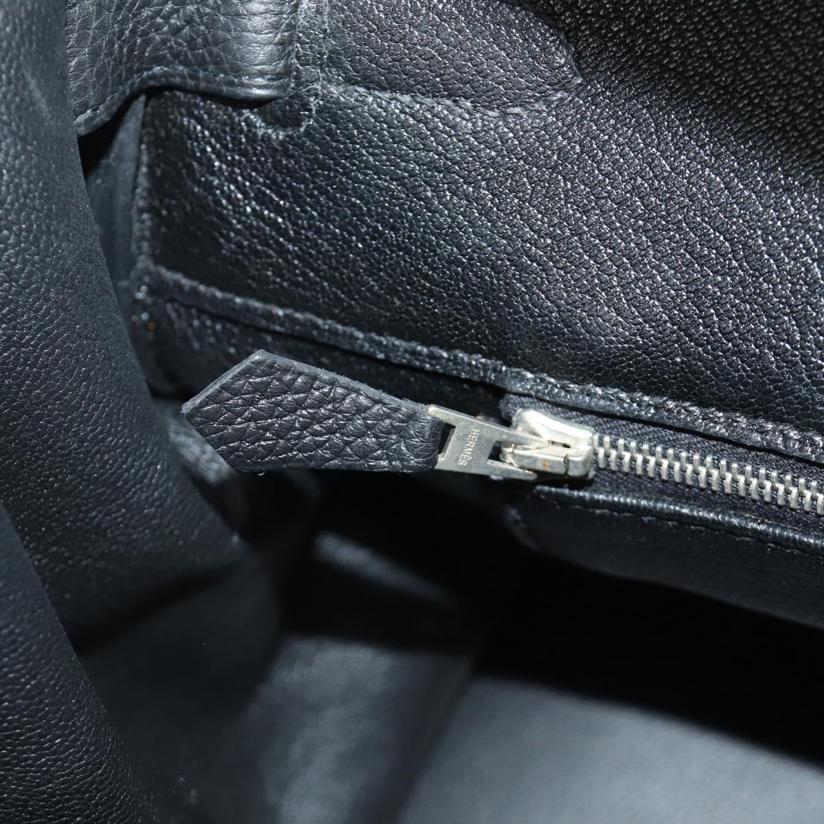 HERMES Birkin 35 Hand Bag Taurillon Leather Black Silver Auth 181827SM