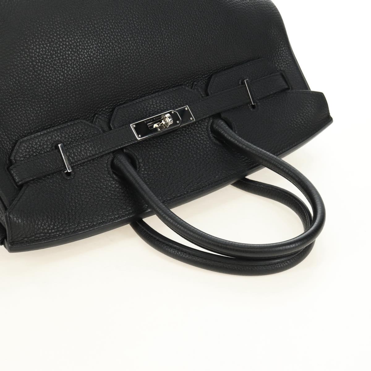 HERMES Birkin 35 Hand Bag Taurillon Leather Black Silver Auth 181827SM