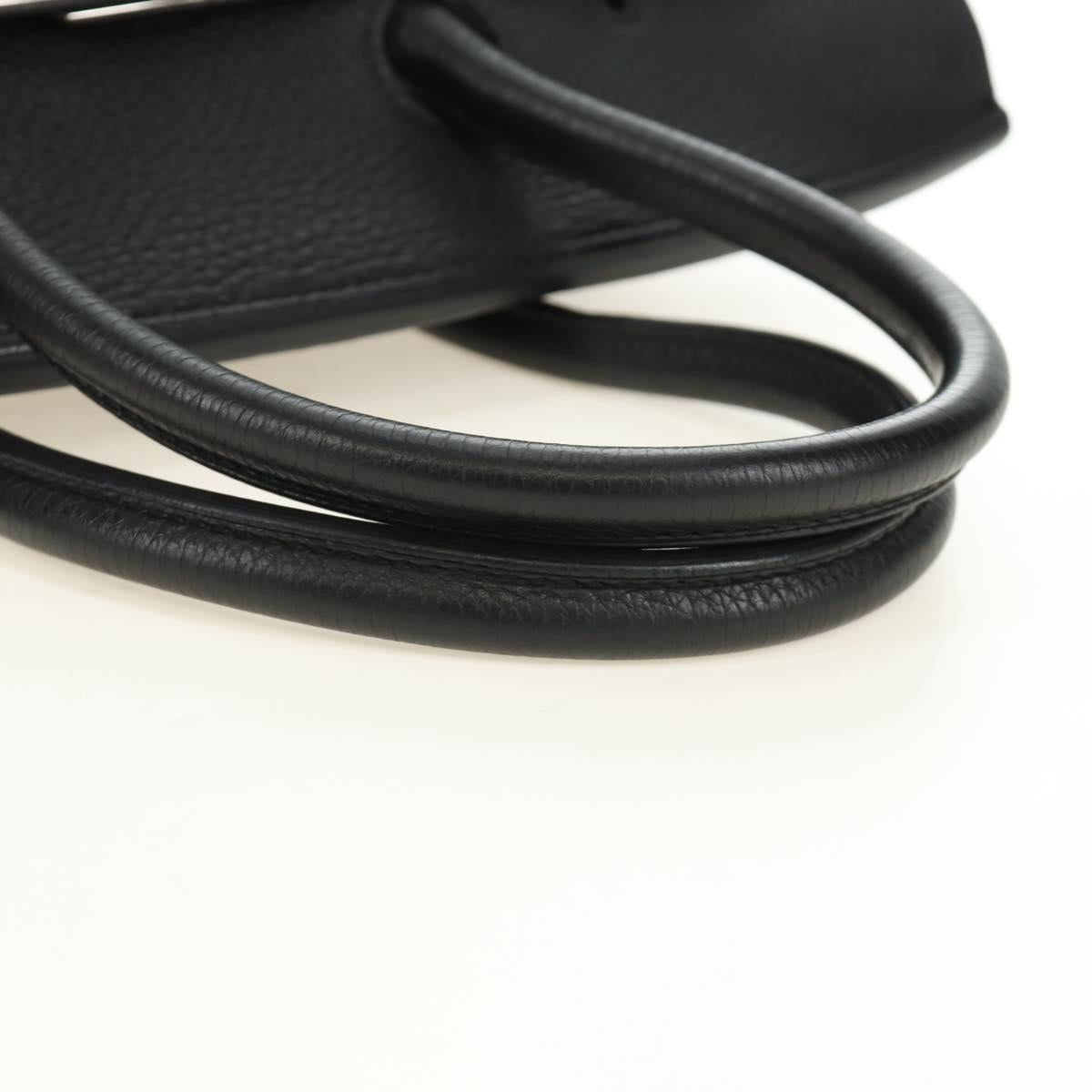 HERMES Birkin 35 Hand Bag Taurillon Leather Black Silver Auth 181827SM
