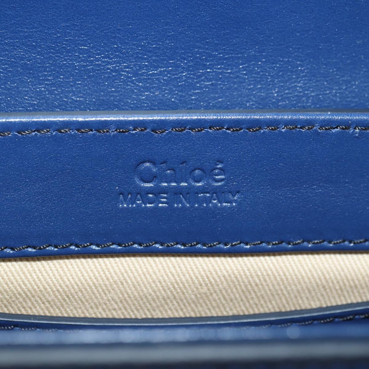 Chloe Chloe C Hand Bag Leather 2way Blue Gold Auth 181830M