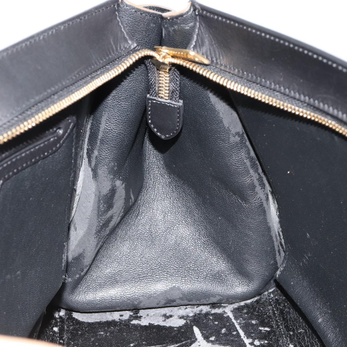 CELINE Trapeze Hand Bag Suede 2way Blue Gold Auth 181841