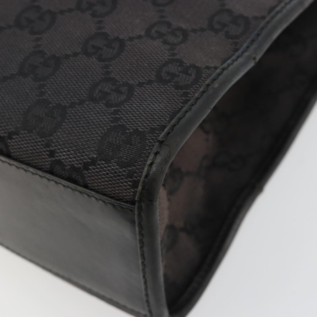 GUCCI GG Canvas Tote Bag Black Silver 002 1073 Auth 181850