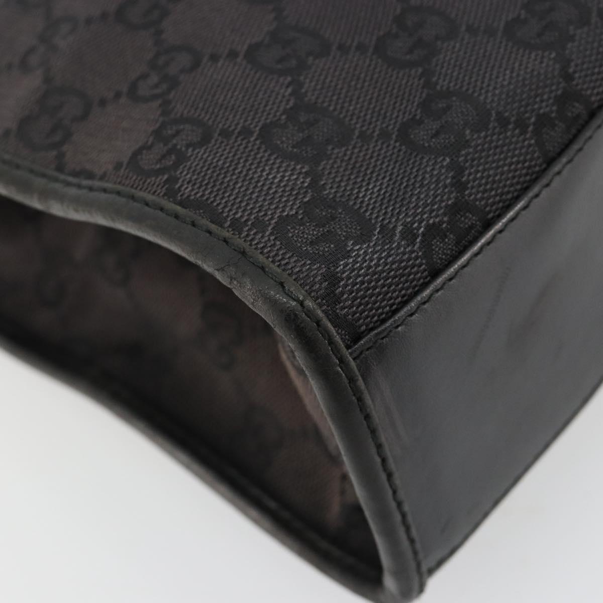 GUCCI GG Canvas Tote Bag Black Silver 002 1073 Auth 181850