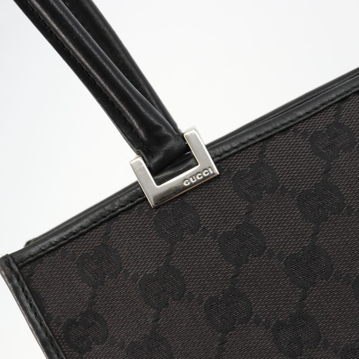 GUCCI GG Canvas Tote Bag Black Silver 002 1073 Auth 181850