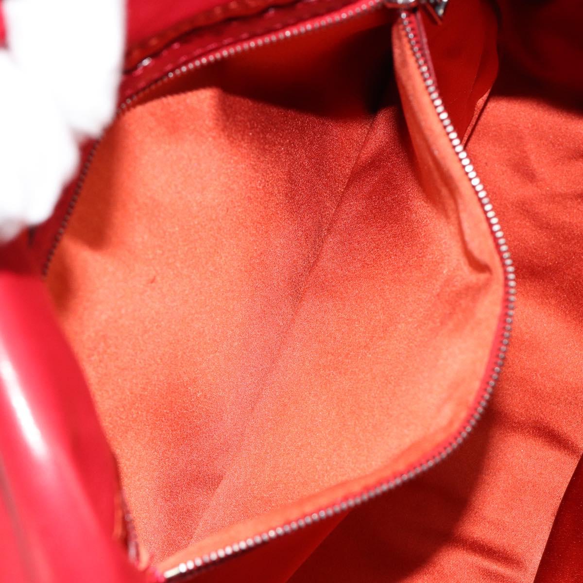 FENDI Mamma Baguette Shoulder Bag Leather Red Silver 2373 26325 Auth 181860M