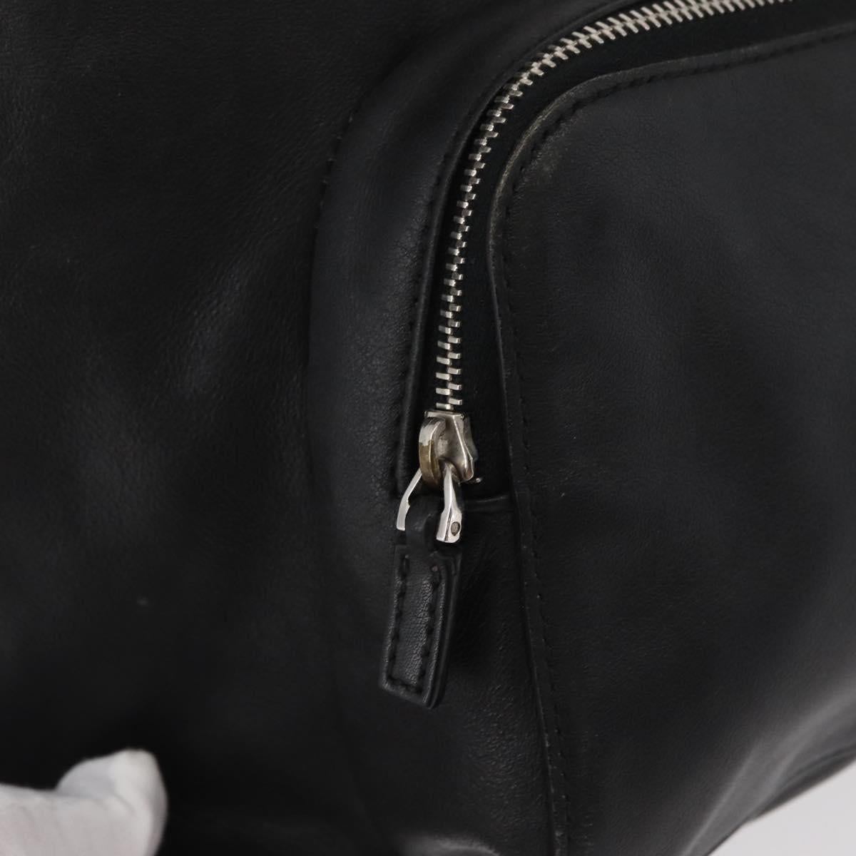 GUCCI Jackie Backpack Leather Black Silver 003 0245 Auth 181865A