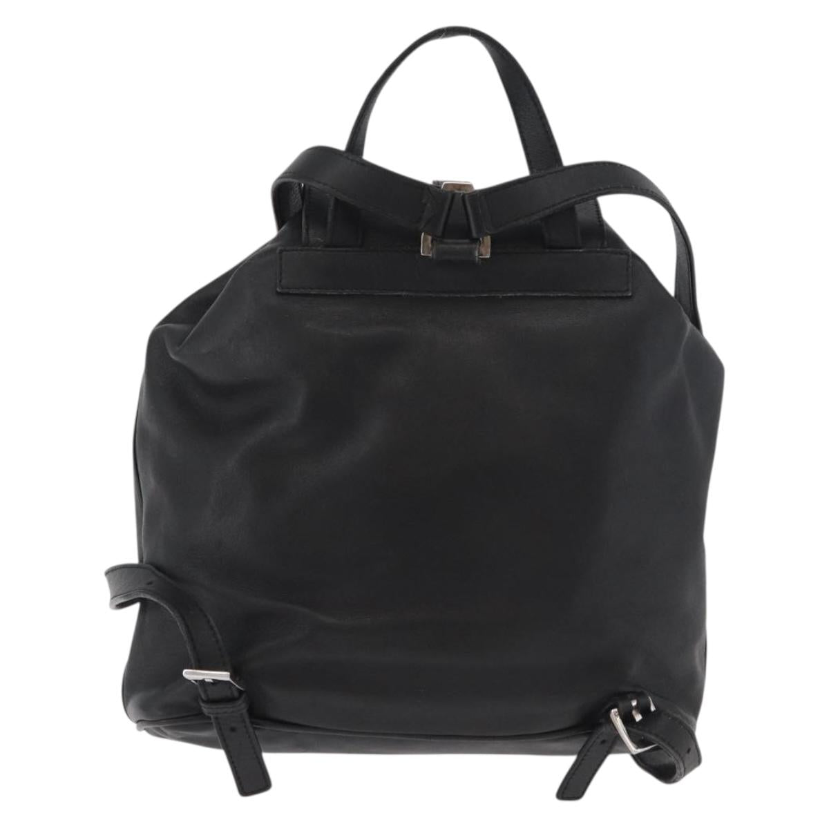 GUCCI Jackie Backpack Leather Black Silver 003 0245 Auth 181865A