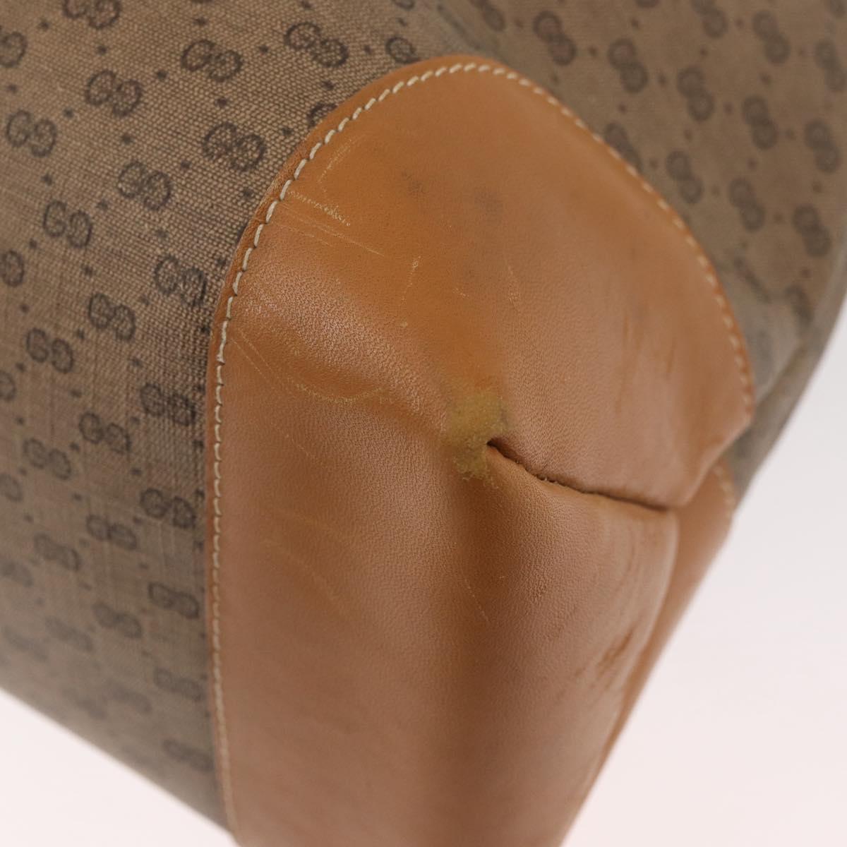 GUCCI Micro GG Supreme Tote Bag PVC Beige Gold Auth 181868