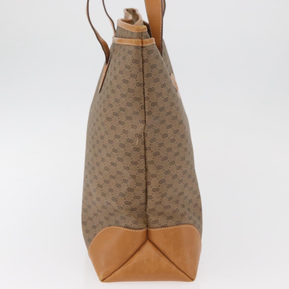GUCCI Micro GG Supreme Tote Bag PVC Beige Gold Auth 181868