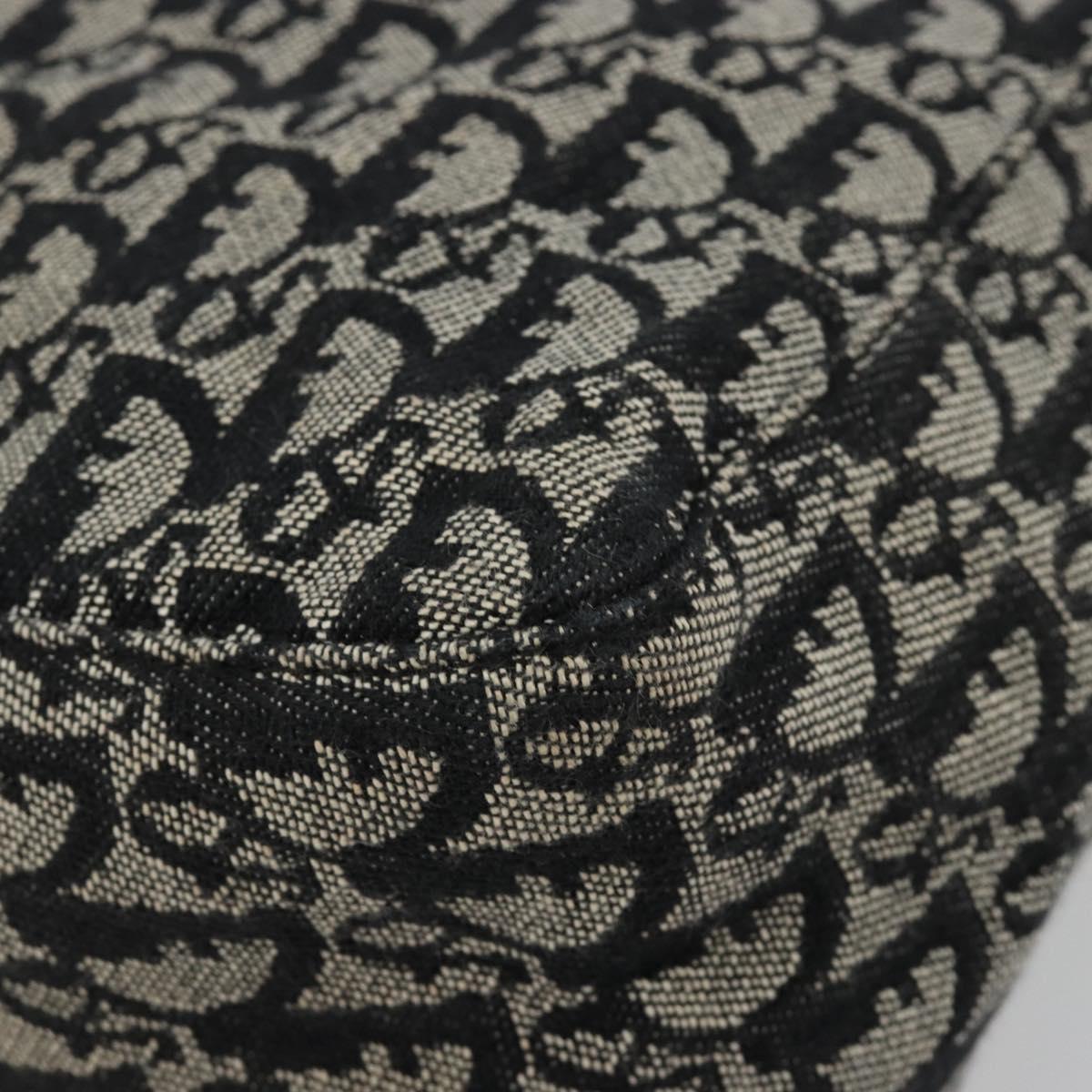 Christian Dior Trotter Canvas Tote Bag Black Silver Auth 181870A