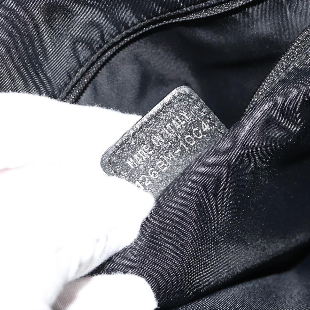 Christian Dior Trotter Canvas Tote Bag Black Silver Auth 181870A