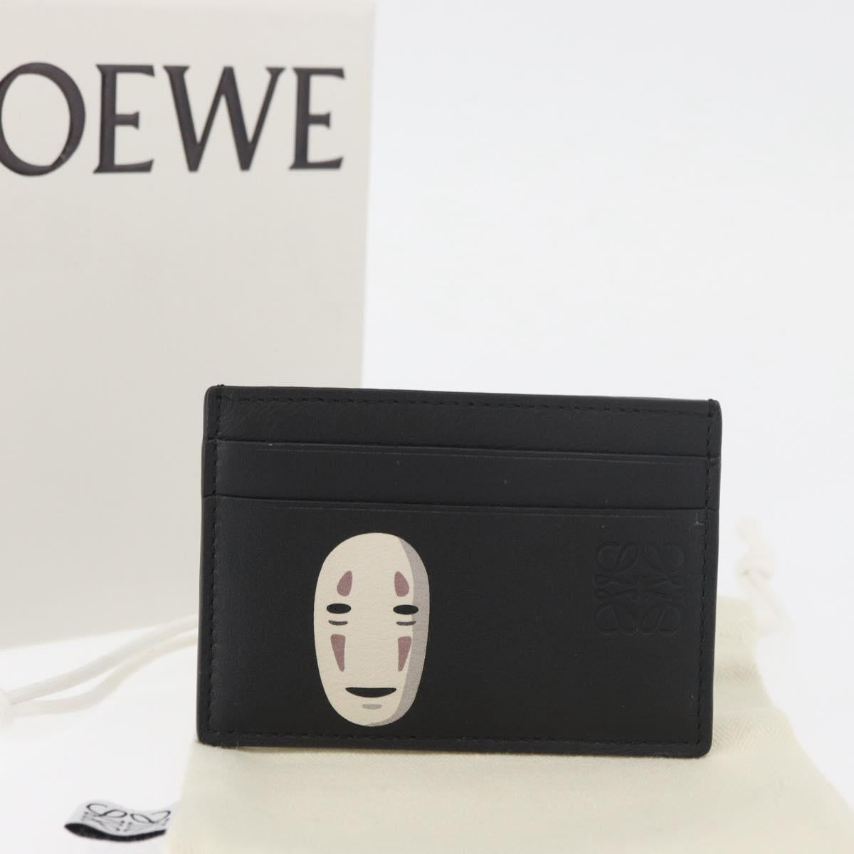 LOEWE Studio Ghibli Collaboration KAONASHI Card Case Leather Black Auth 181877SM