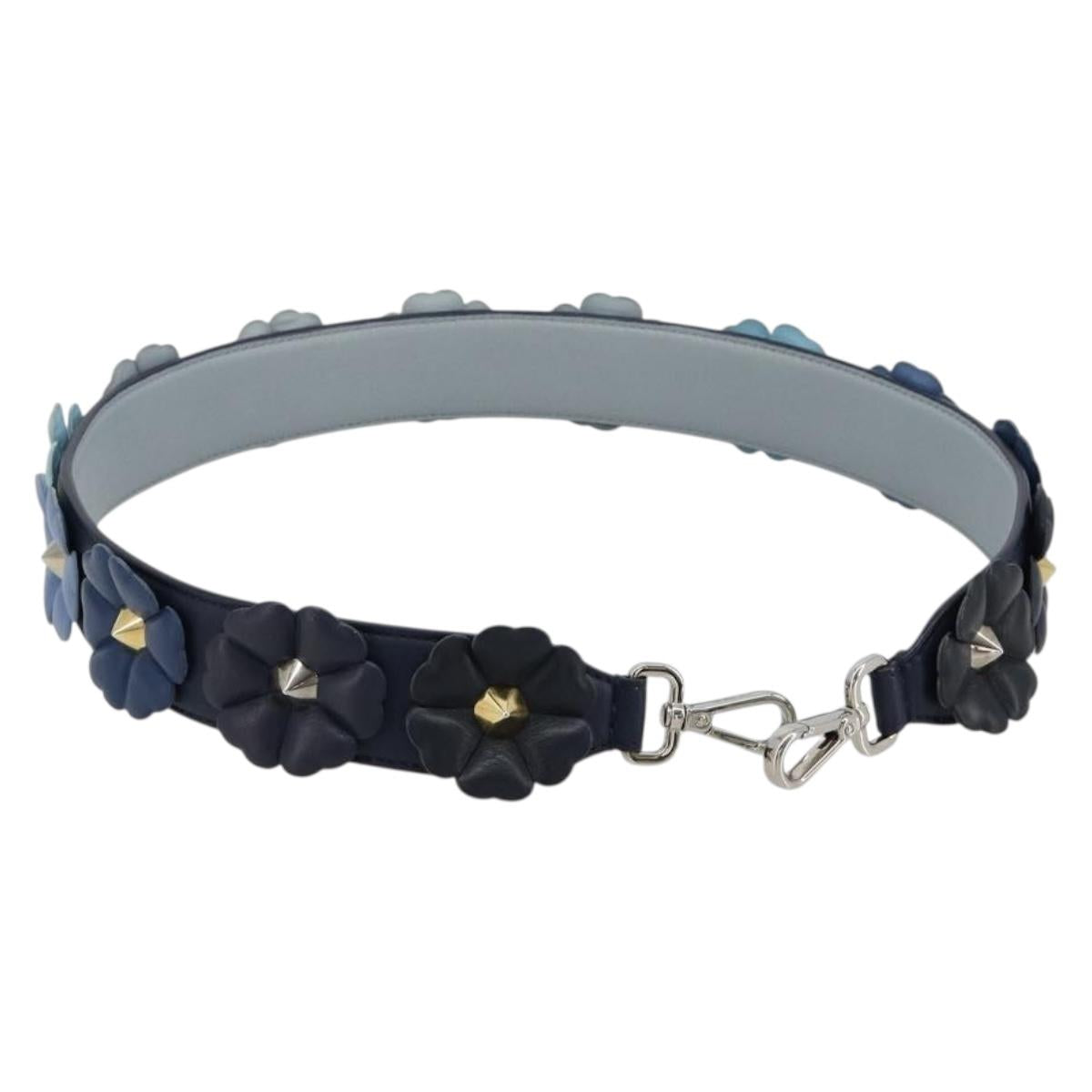 FENDI Shoulder Strap Leather 31.9"" Navy Auth 181881M
