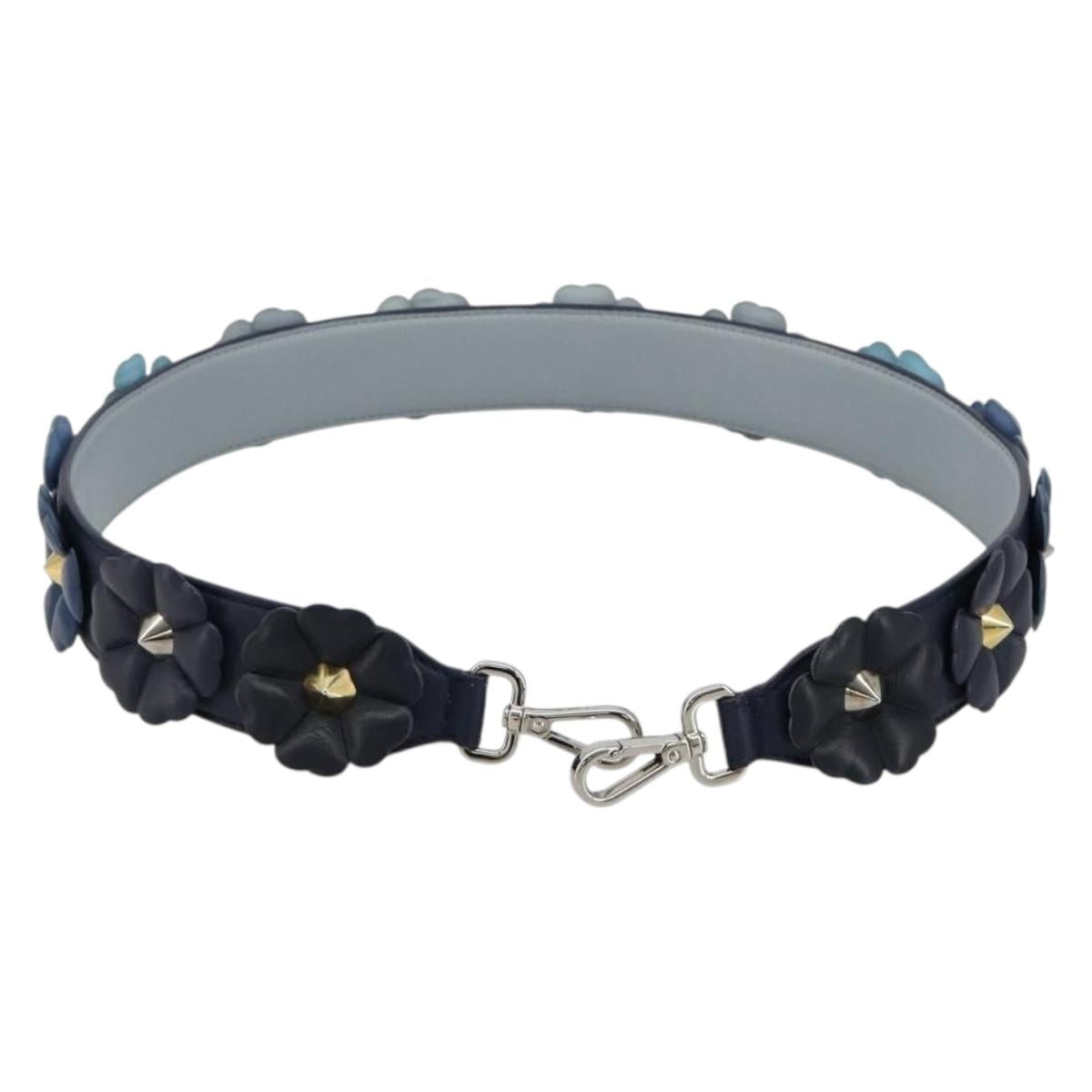 FENDI Shoulder Strap Leather 31.9"" Navy Auth 181881M