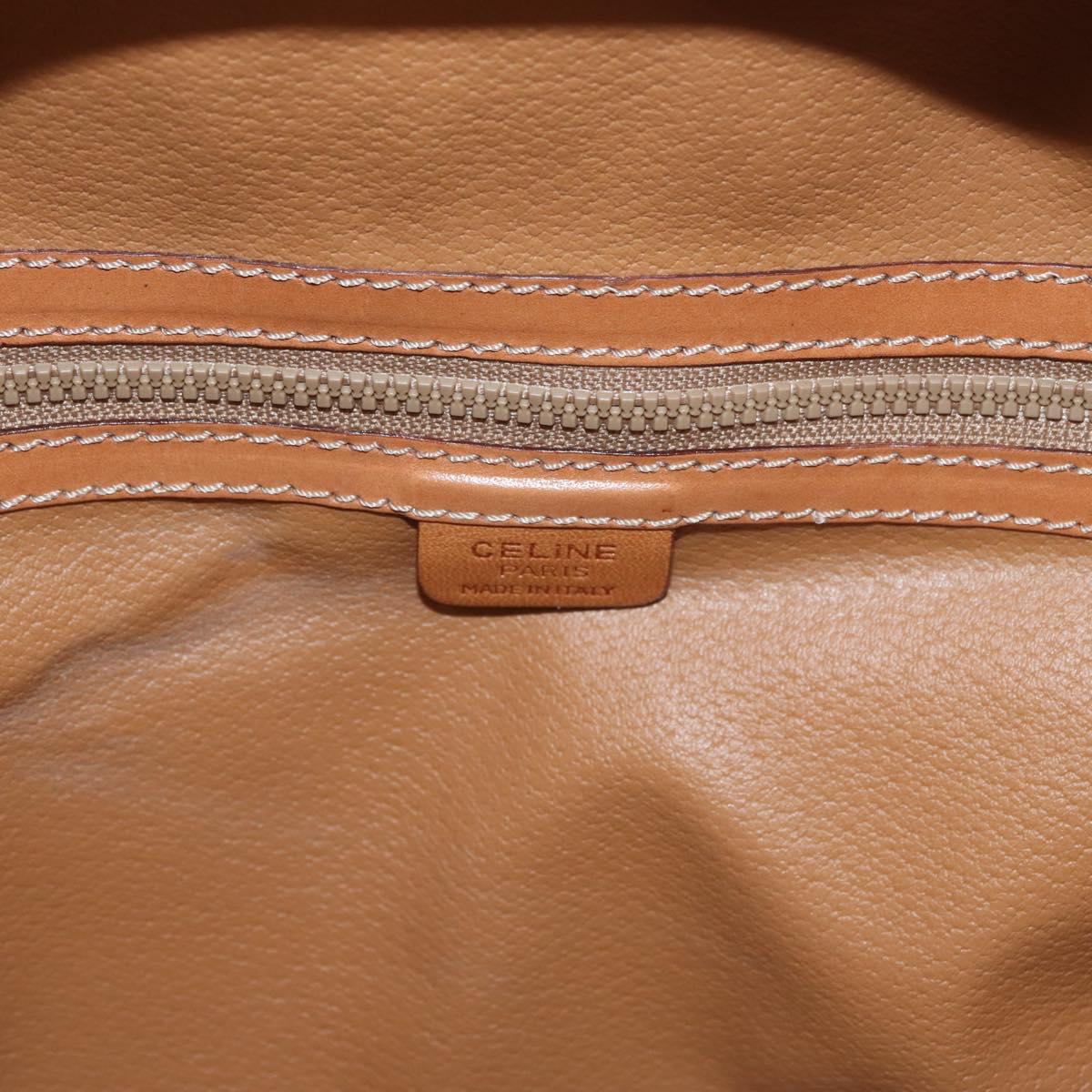 CELINE Macadam Canvas Backpack PVC Leather Brown Gold Auth 181895A