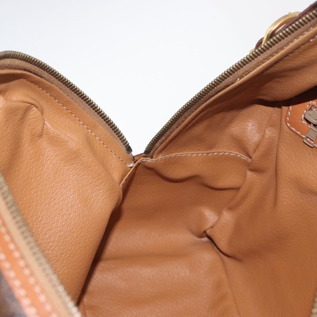 CELINE Macadam Canvas Backpack PVC Leather Brown Gold Auth 181895A