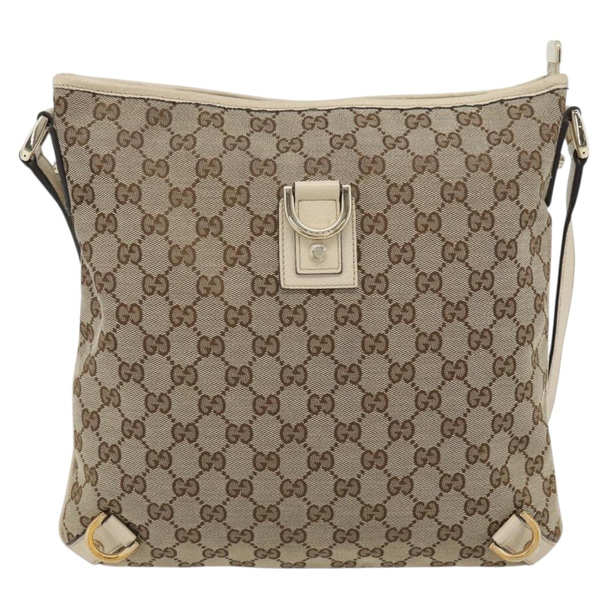 GUCCI GG Canvas Abbey Shoulder Bag Beige Gold 131326 Auth 181896A