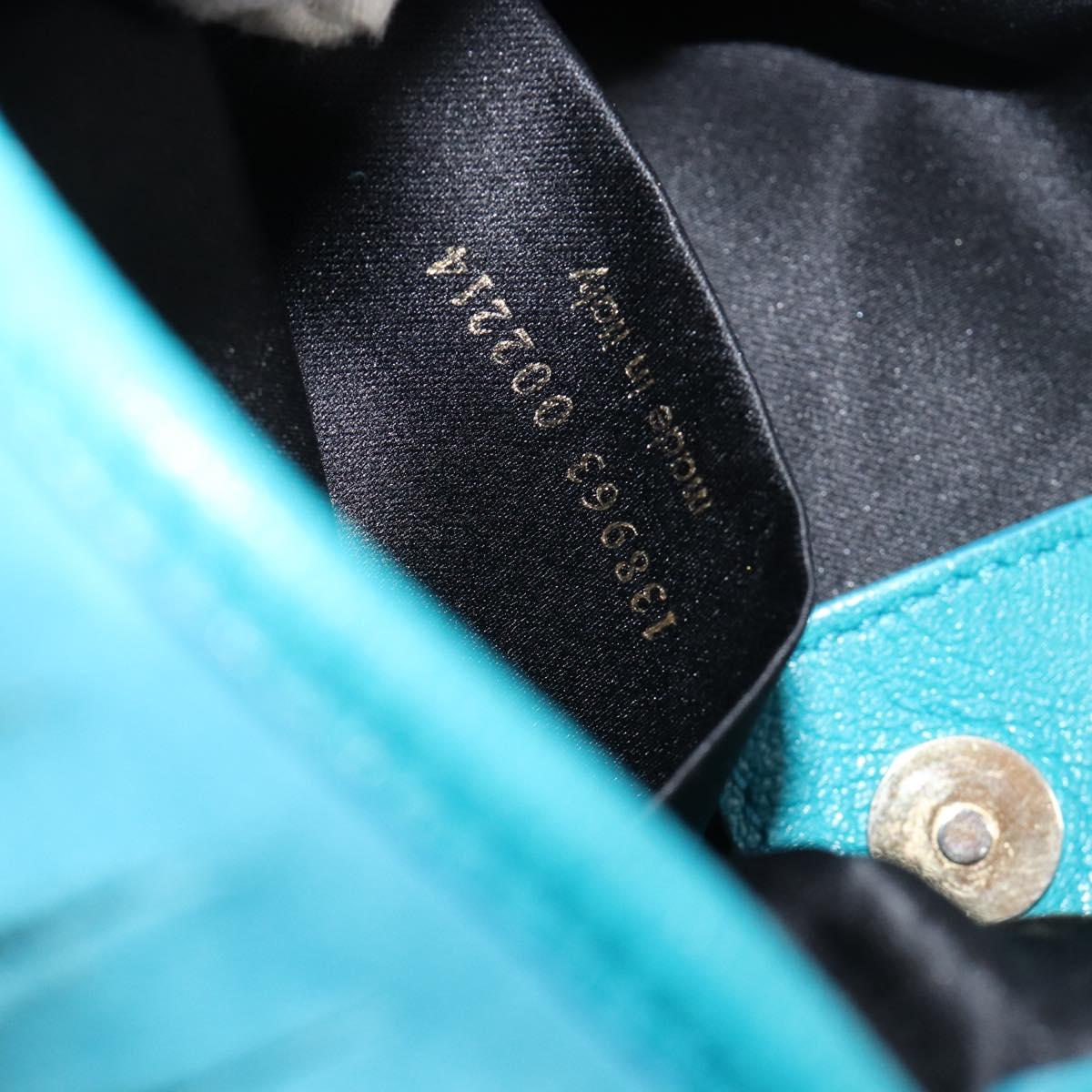 SAINT LAURENT Rib Gauche Bag Suede Turquoise Blue 138963 002214 Auth 181902A