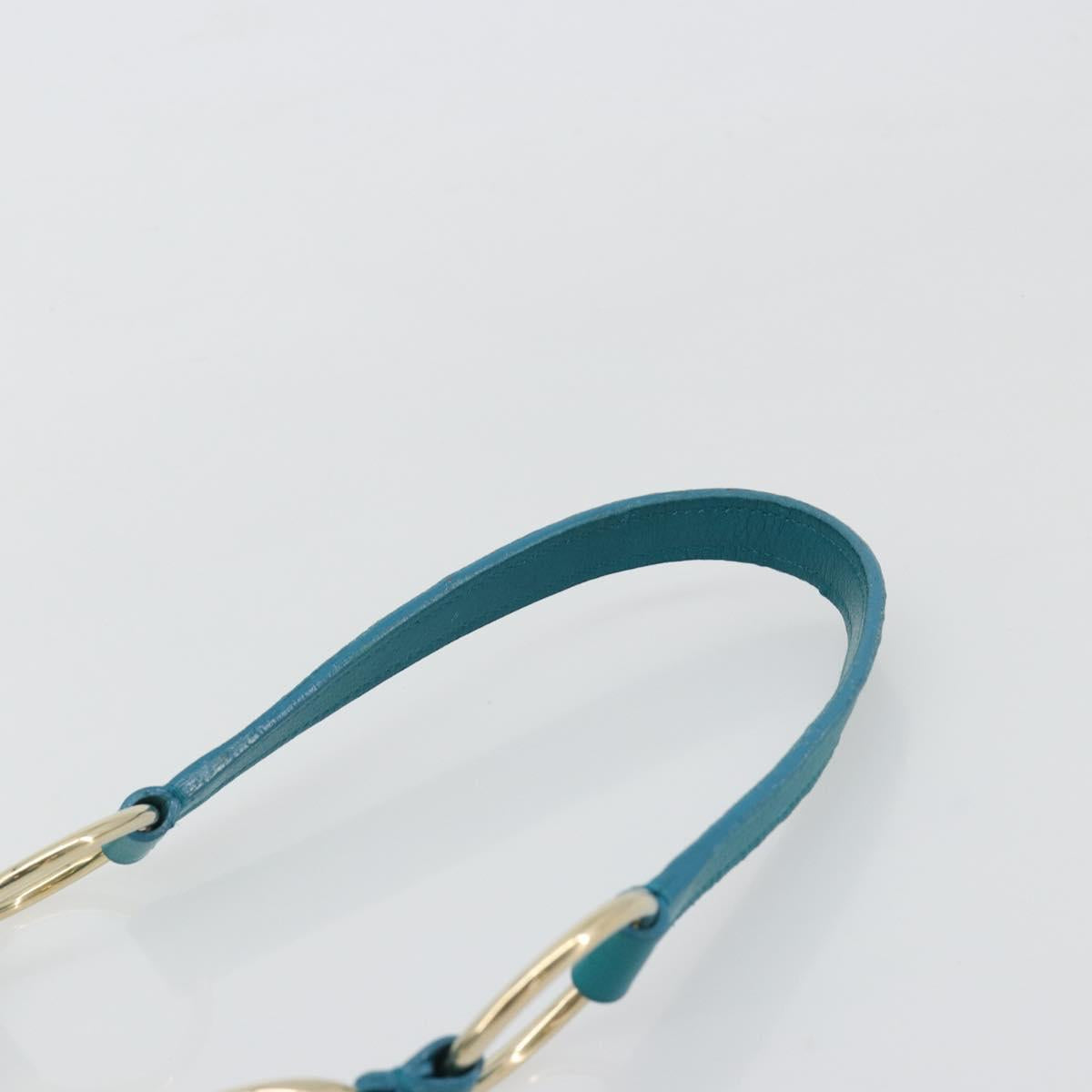 SAINT LAURENT Rib Gauche Bag Suede Turquoise Blue 138963 002214 Auth 181902A