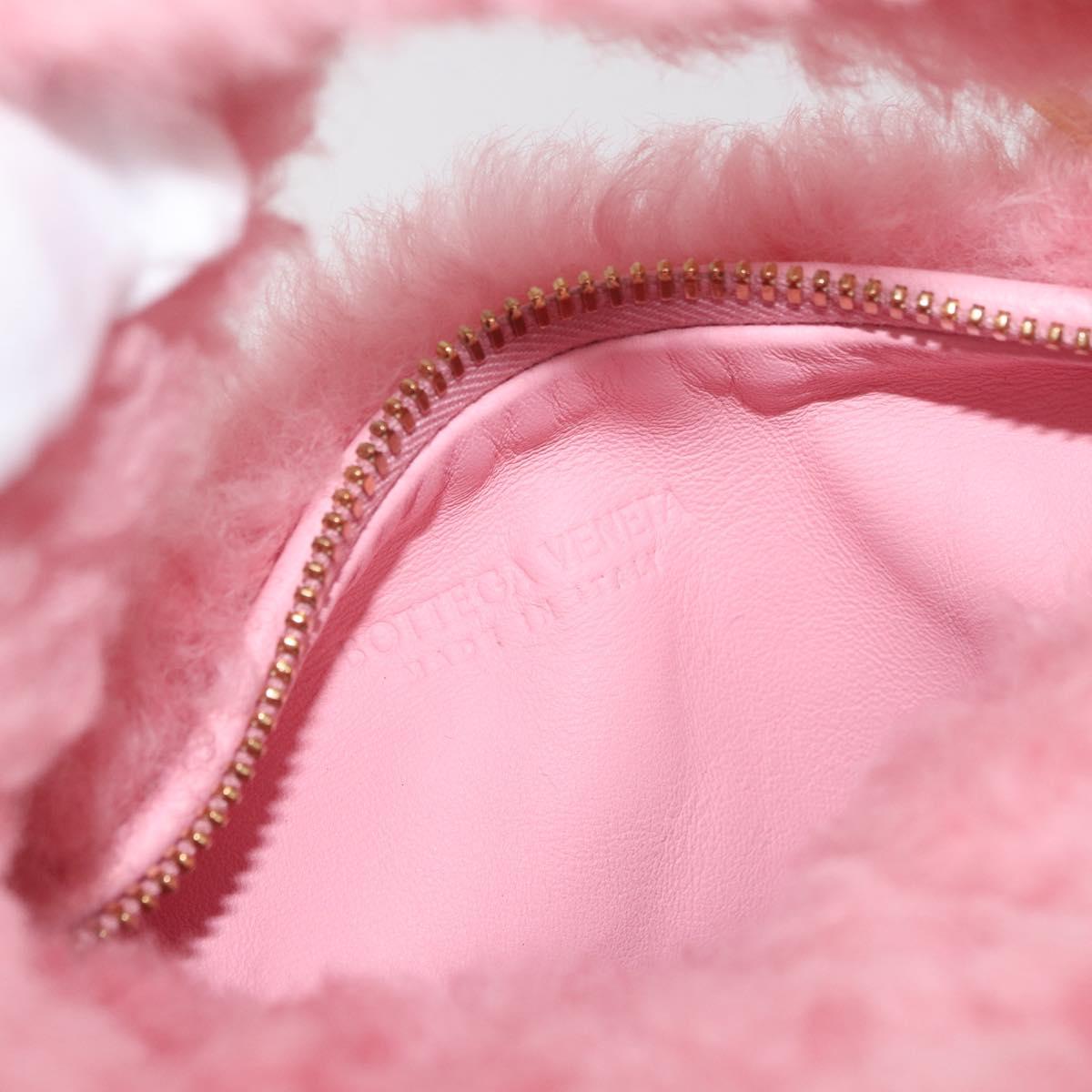 BOTTEGA VENETA Mini The Jody Hand Bag Velvet Shearling Pink Gold Auth 181904SM