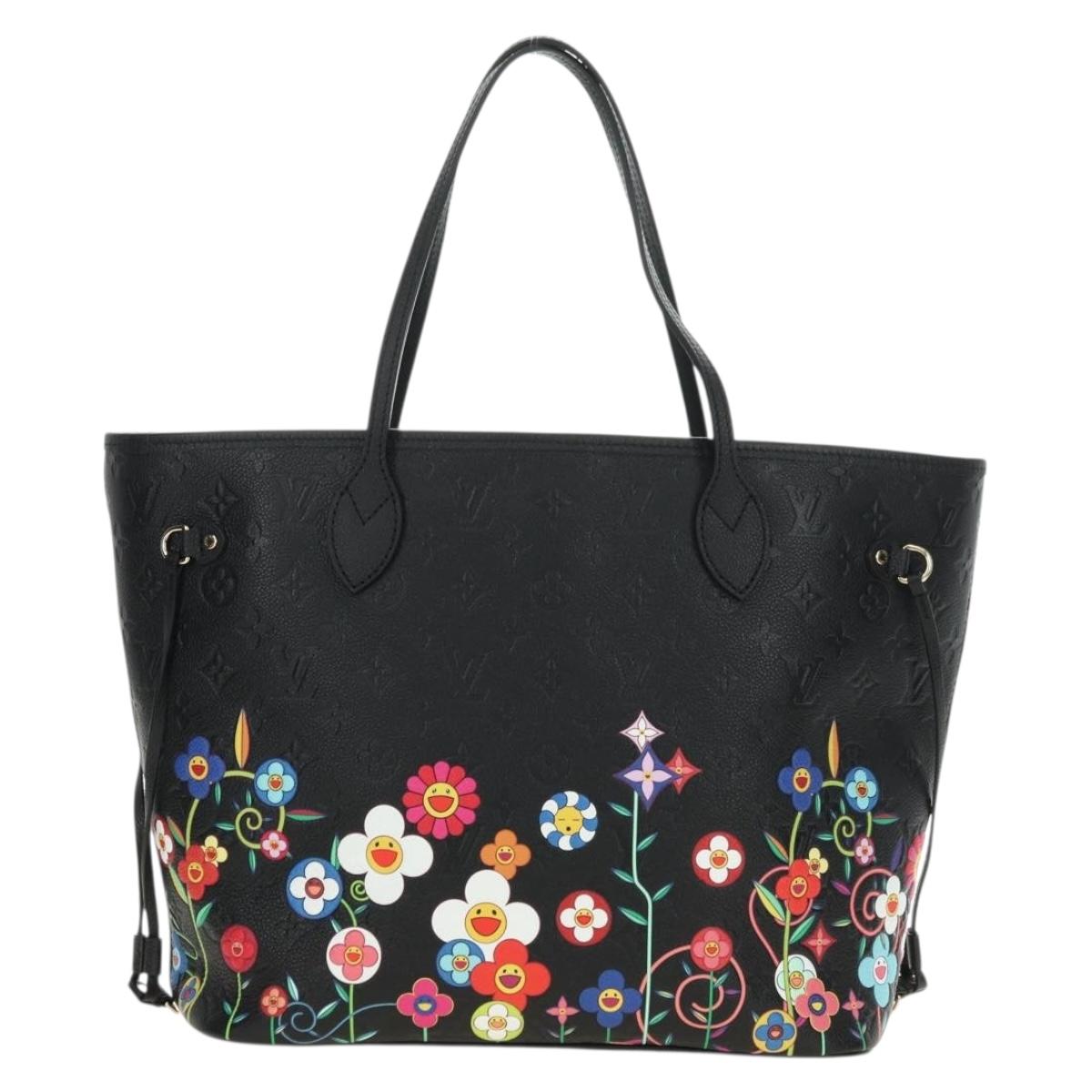 LOUIS VUITTON Empreinte Neverfull MM Tote Bag Black M13675 LV Auth 181918SAM