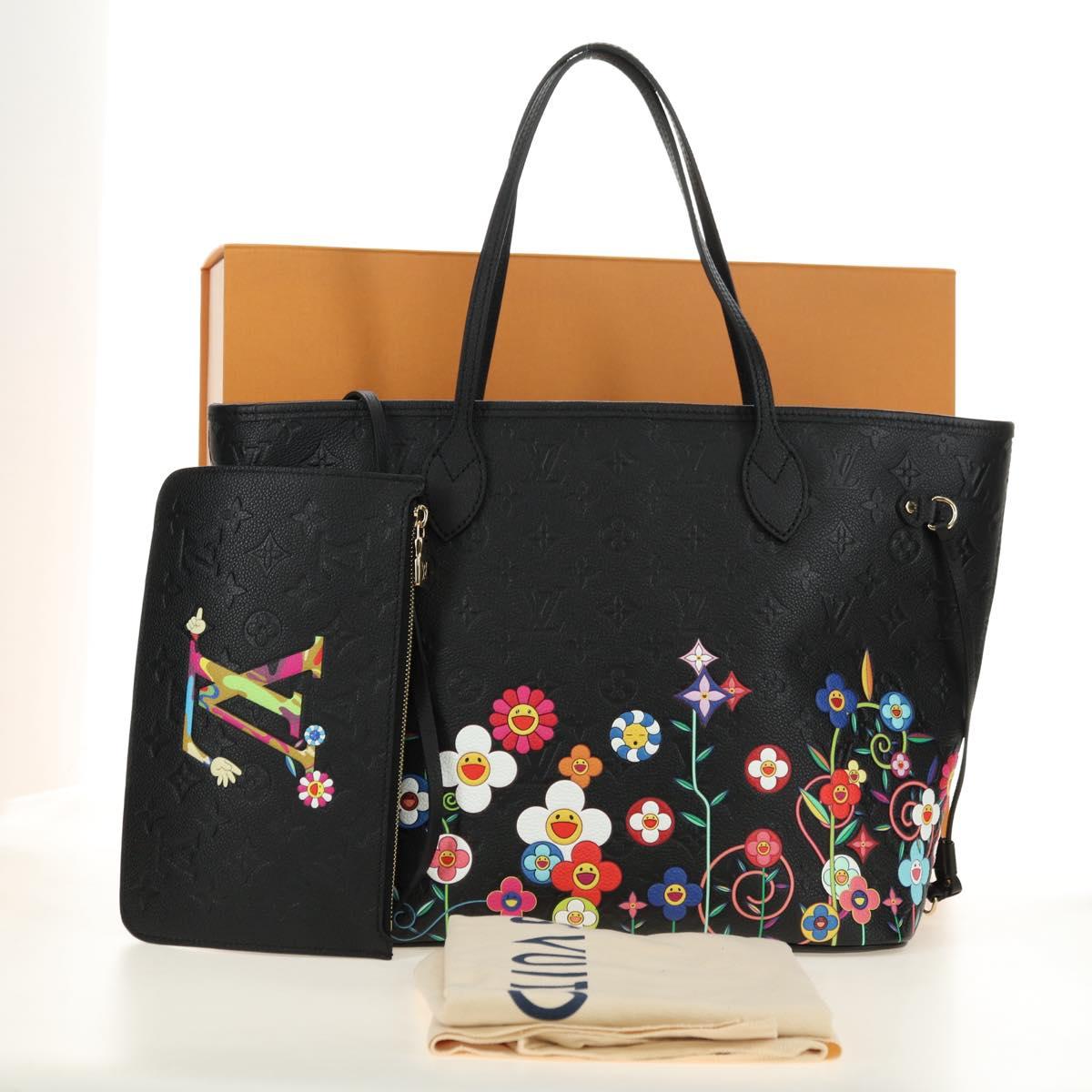 LOUIS VUITTON Empreinte Neverfull MM Tote Bag Black M13675 LV Auth 181918SAM
