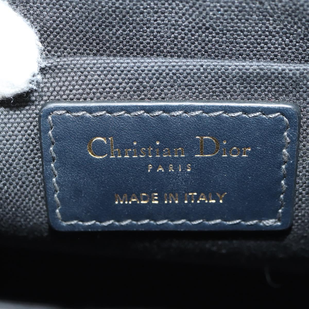 Christian Dior Trotter Canvas Oblique 30 Montaigne Bag Navy Gold Auth 181920M