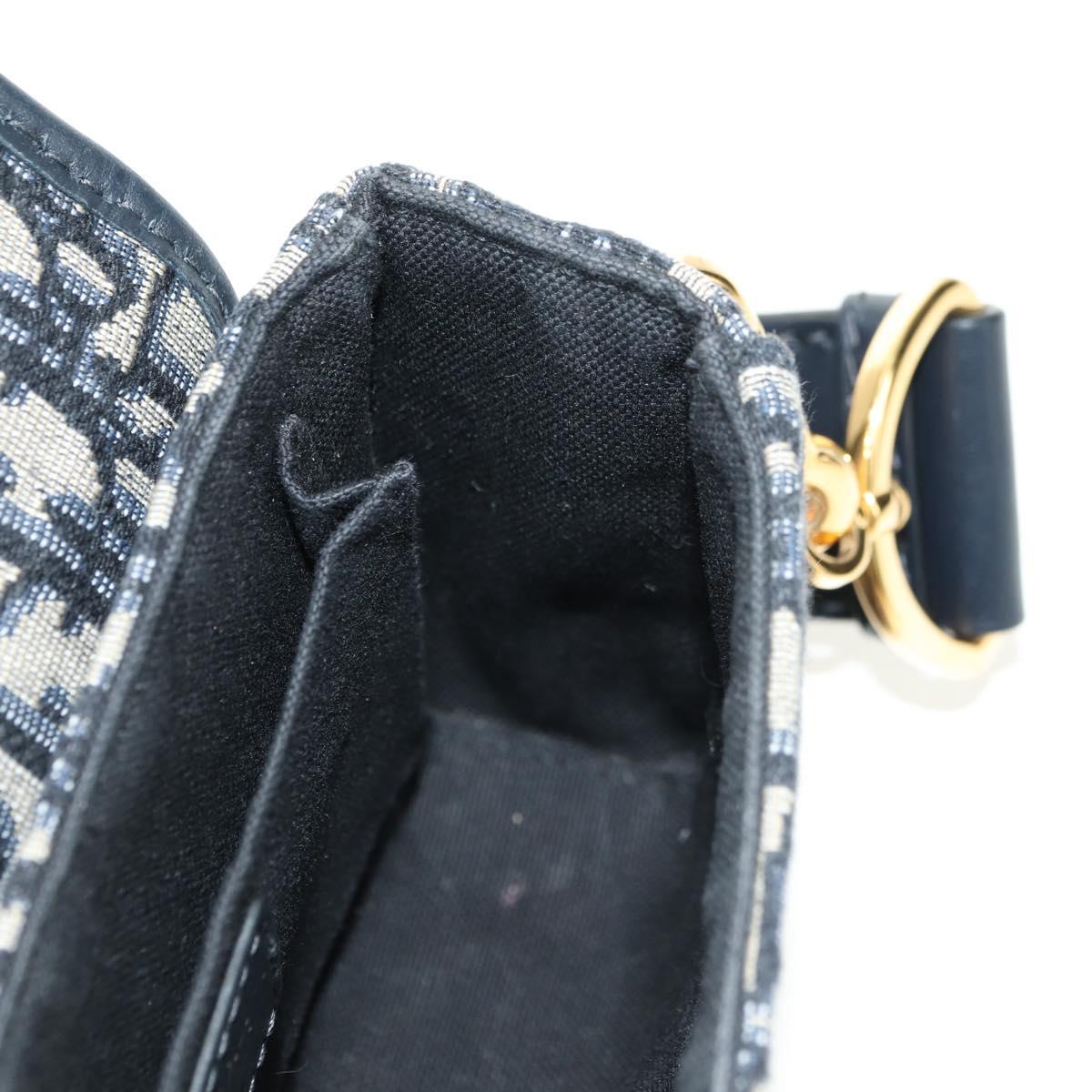 Christian Dior Trotter Canvas Oblique 30 Montaigne Bag Navy Gold Auth 181920M