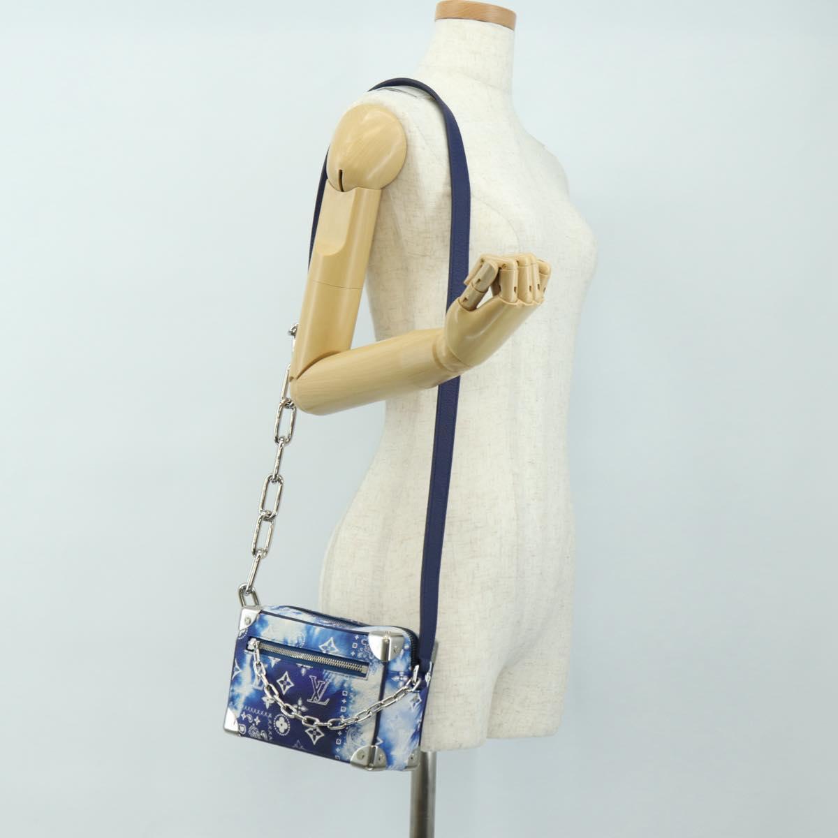 LOUIS VUITTON Monogram Bandana Mini Soft Trunk Bag Blue M20557 LV Auth 181921SM