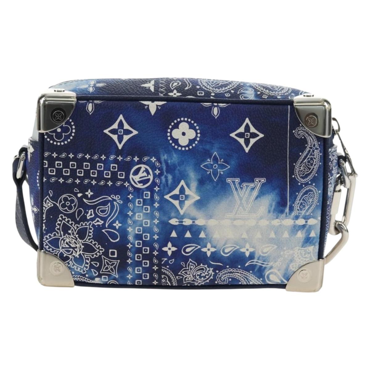 LOUIS VUITTON Monogram Bandana Mini Soft Trunk Bag Blue M20557 LV Auth 181921SM