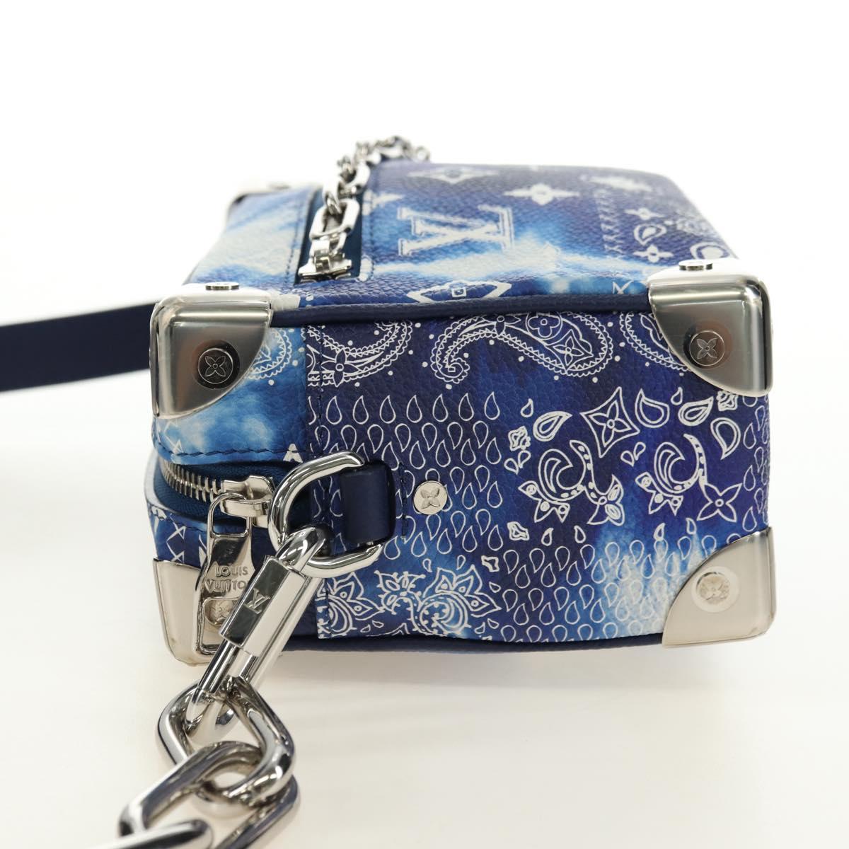 LOUIS VUITTON Monogram Bandana Mini Soft Trunk Bag Blue M20557 LV Auth 181921SM