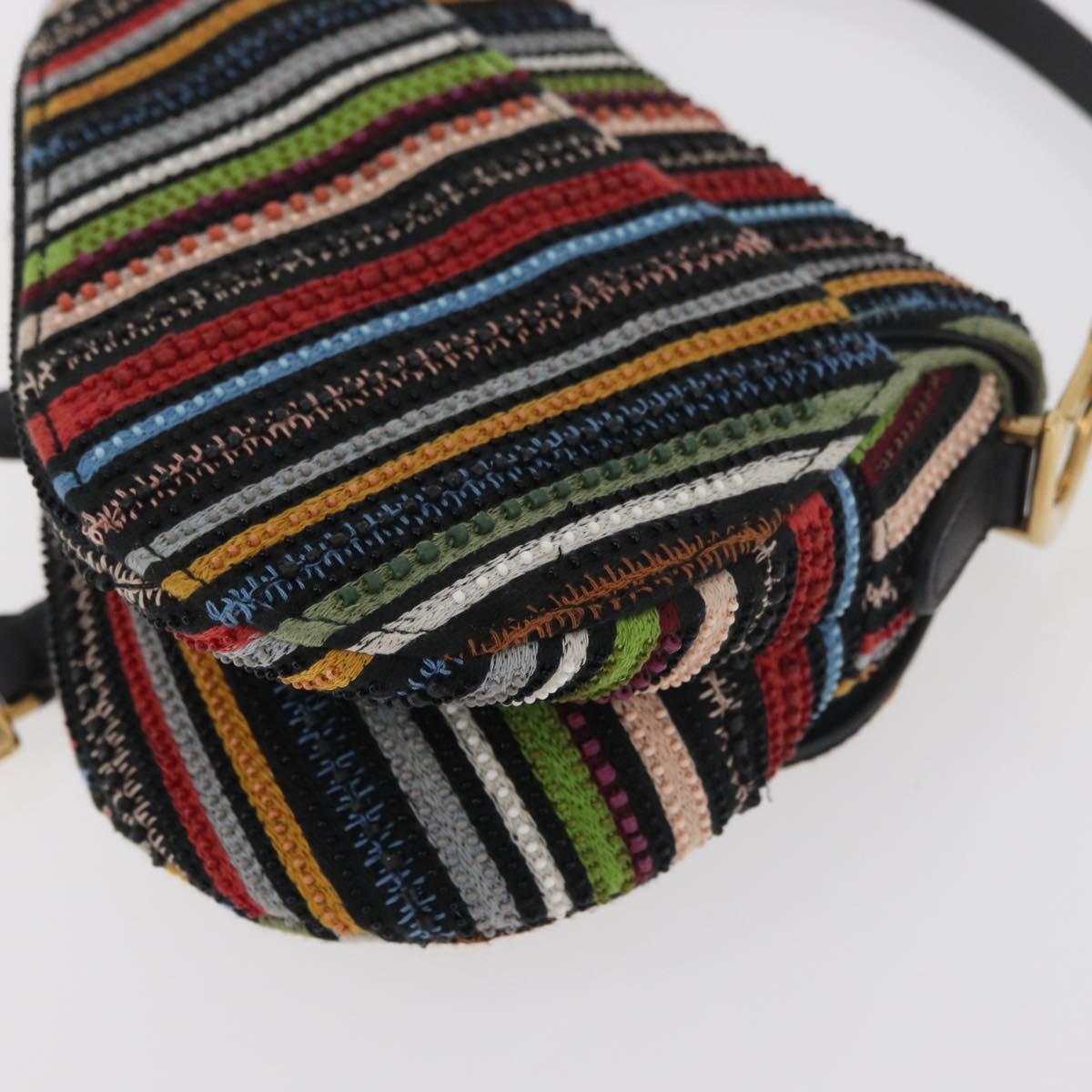 Christian Dior Saddle bag Hand Bag Beads Multicolor Gold Auth 181922SM