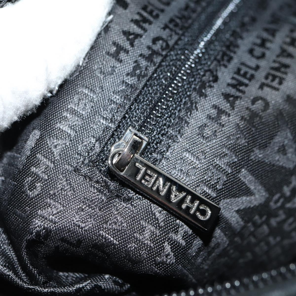 CHANEL Camelia 2.55 Chain Shoulder Bag Wool Tweed White Black CC Auth 181935SM