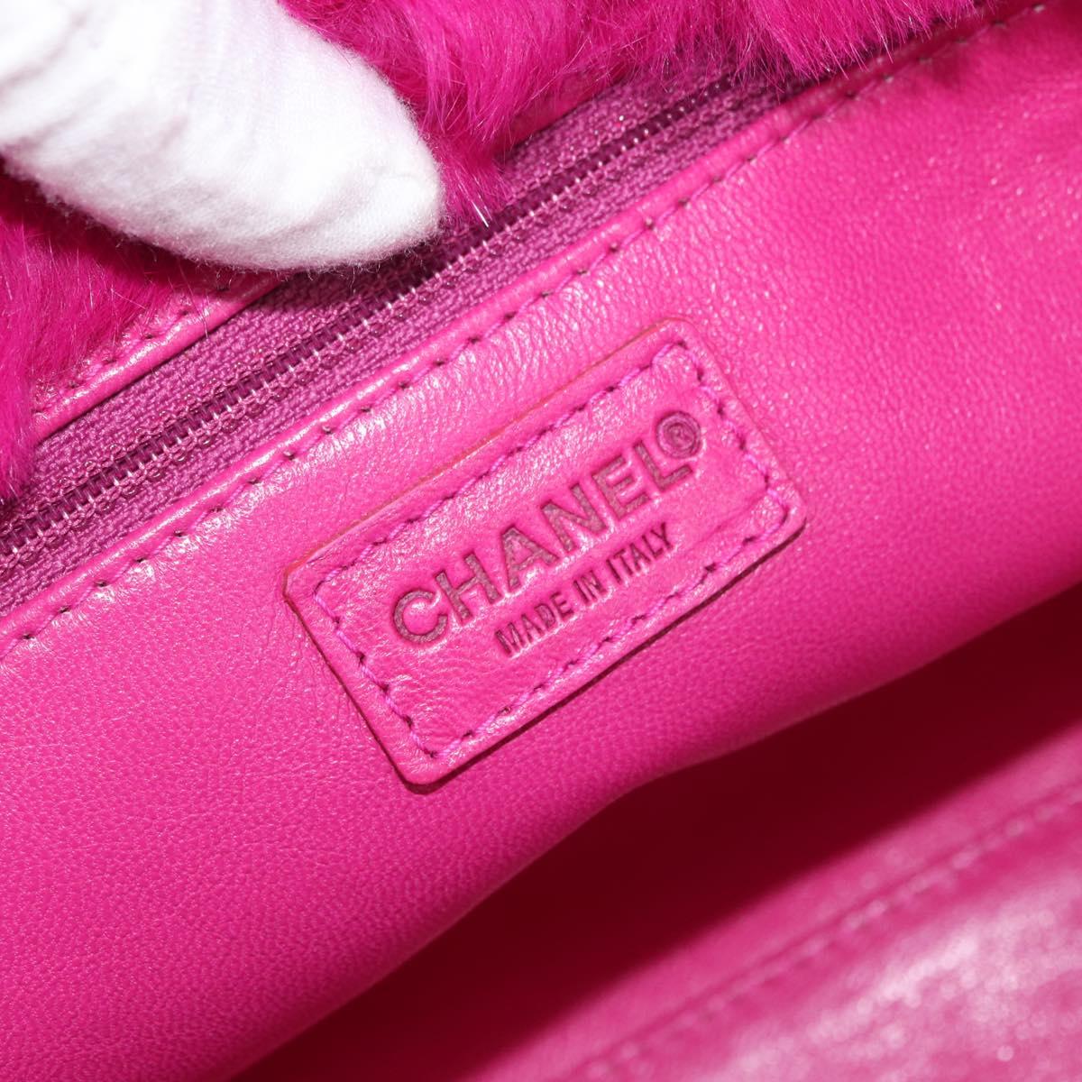 CHANEL Chain Shoulder Bag Fur Pink CC Auth 181939M