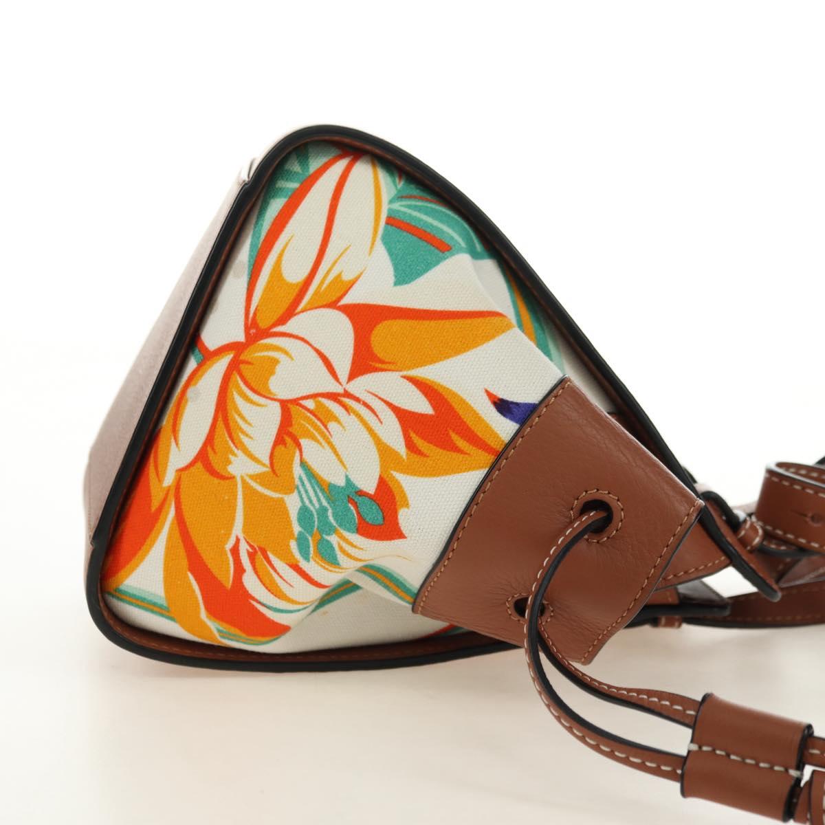 LOEWE Anagram Mini Hammock Drawstring Bag Leather 2way Brown Auth 181940SM