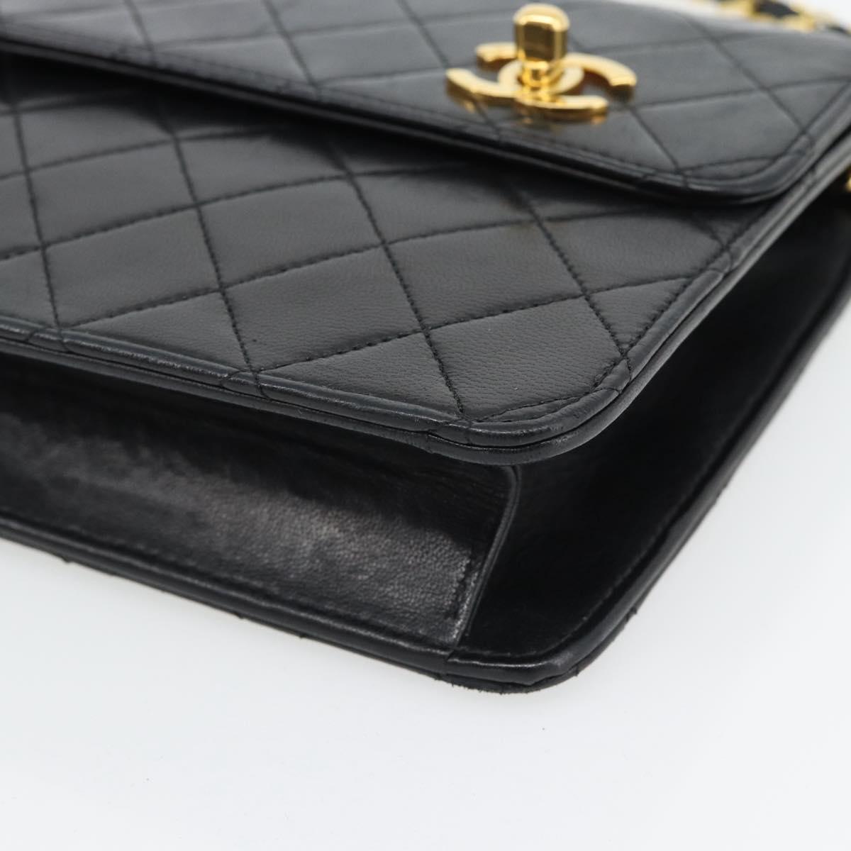 CHANEL Matelasse 23 Double Turn Lock Chain Lamb Skin 2way CC Auth 181941SAV