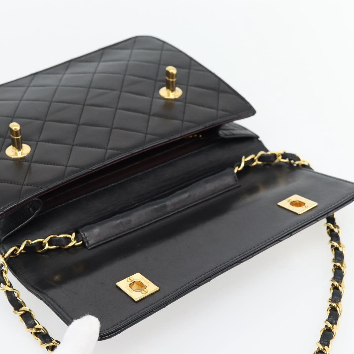 CHANEL Matelasse 23 Double Turn Lock Chain Lamb Skin 2way CC Auth 181941SAV
