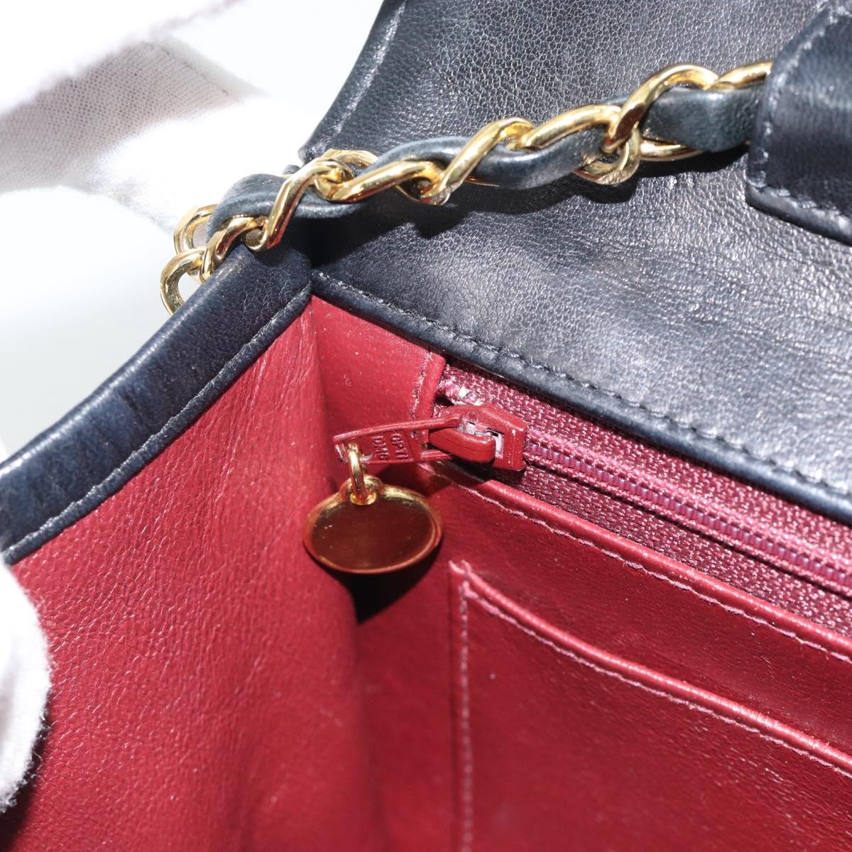 CHANEL Matelasse 23 Double Turn Lock Chain Lamb Skin 2way CC Auth 181941SAV