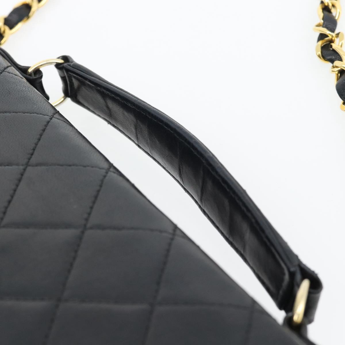 CHANEL Matelasse 23 Double Turn Lock Chain Lamb Skin 2way CC Auth 181941SAV