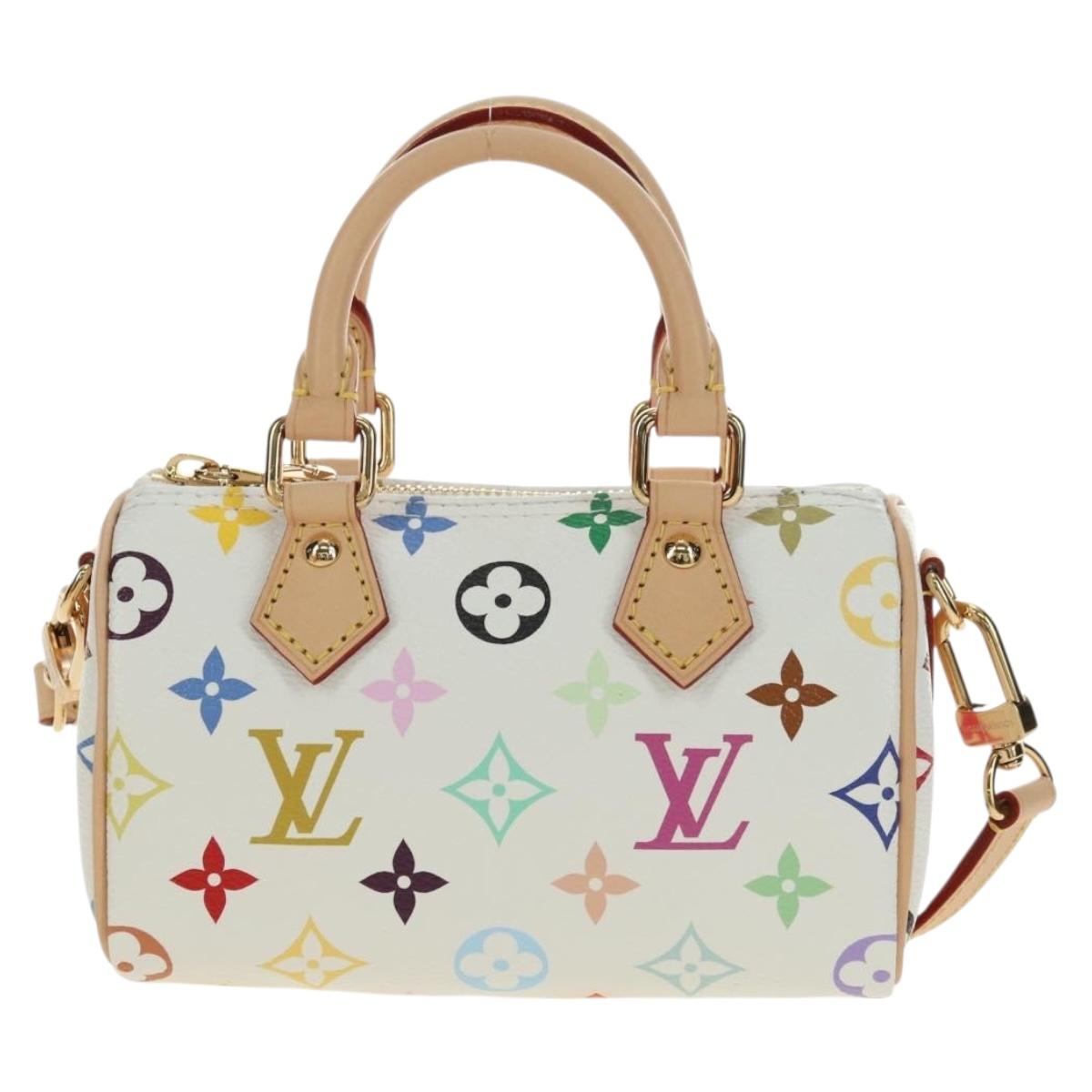 LOUIS VUITTON Multicolor Nano Speedy Hand Bag 2way White M13391 Auth 181947SAM